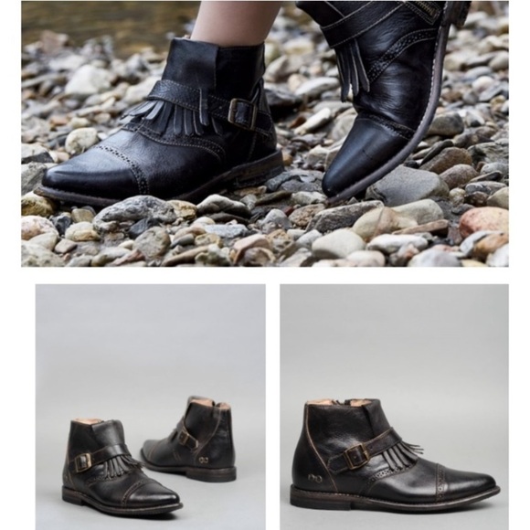Bed Stu Dipper Black Rustic Distressed Leather Ankle Bootie Cobbler Series 6.5 - Picture 3 of 12